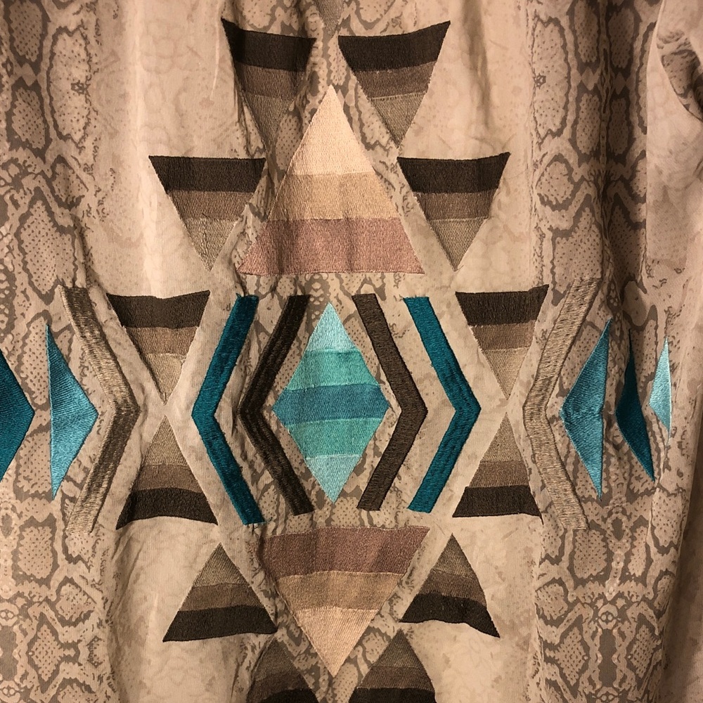 Judith March Santa Fe style embroidery with tassels sheer duster/poolside robe - Picture 9 of 11